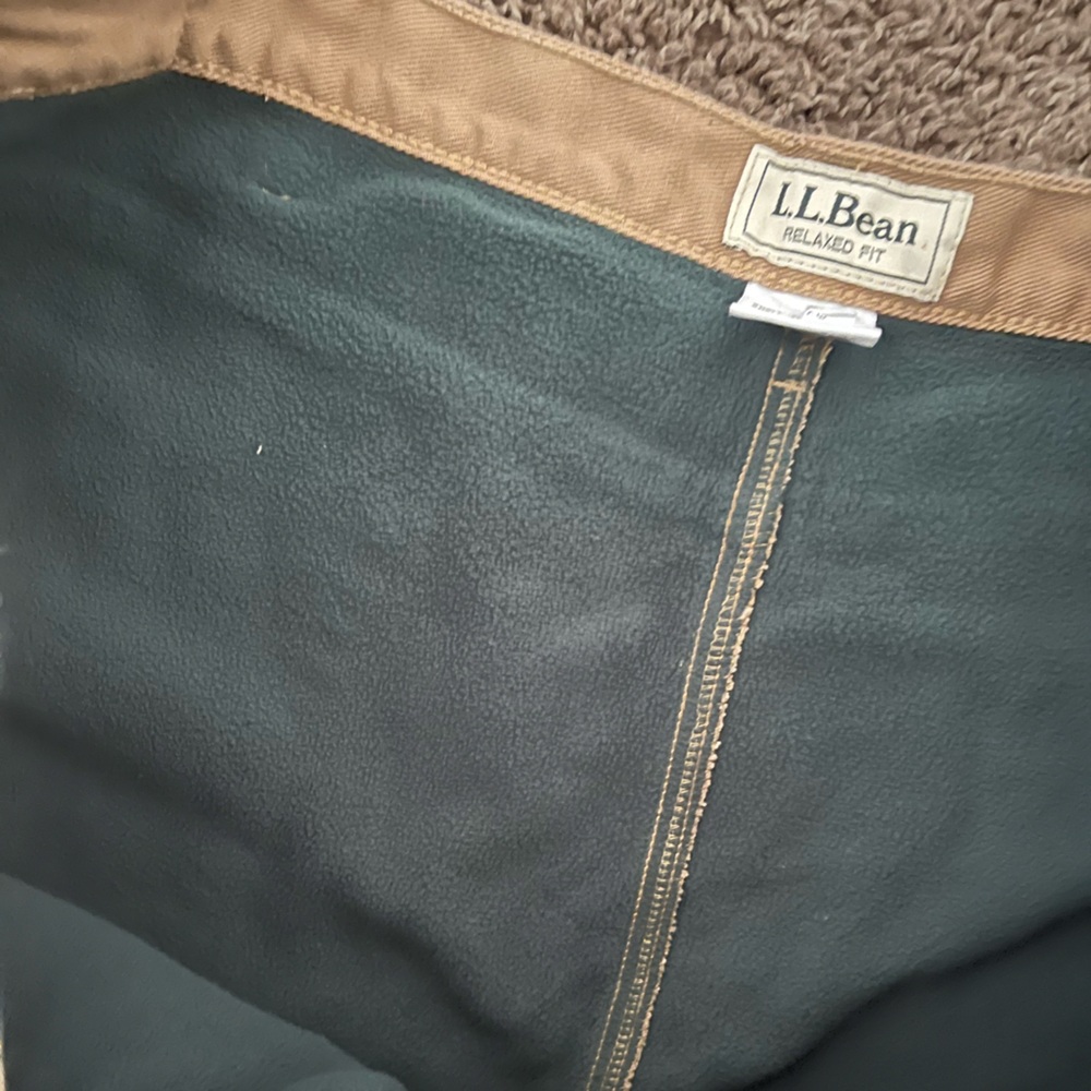 L.L. Bean Khaki Jeans Size 42 – Classic Fit Flannel Lined Workwear - Picture 6 of 9